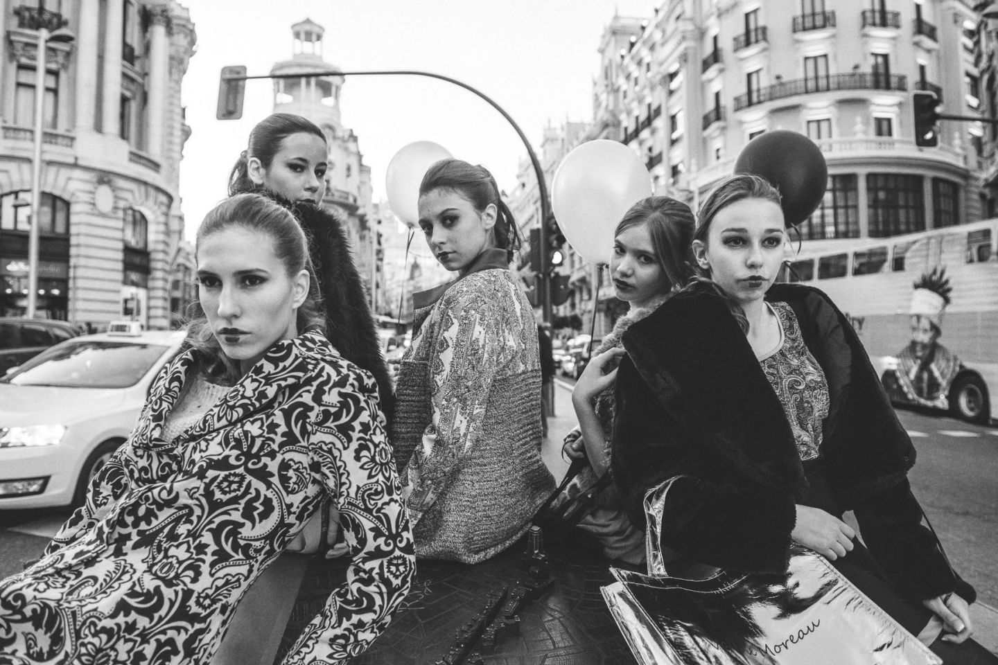 Sesión de moda Alfi Gómez Gran Vía Madrid